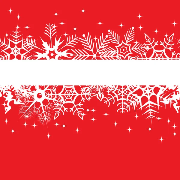 Kar taneleri ile kırmızı kış banner — Stok Vektör