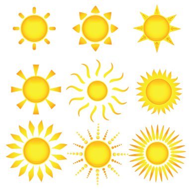 Sun icons. Vector illustration clipart