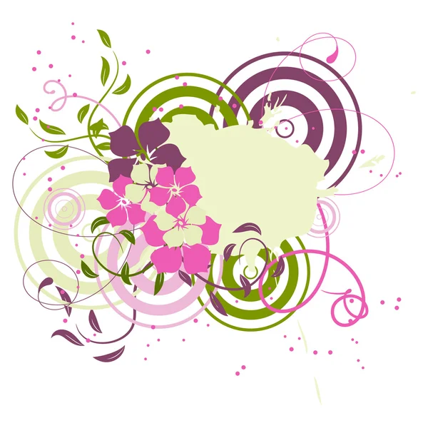 Pink banner with flowers — Stock Vector