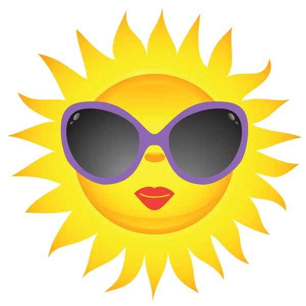 Icone del sole. Illustrazione vettoriale — Vettoriale Stock