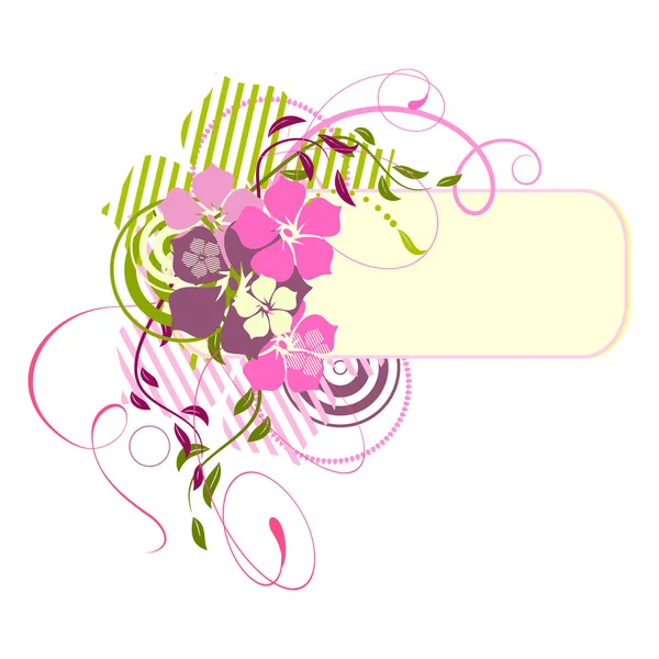 Pinkfarbenes Banner mit Blumen — Stockvektor