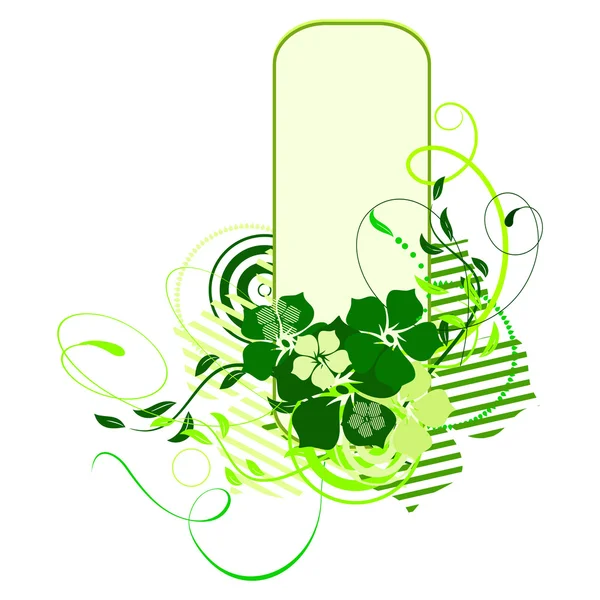 Зелений банер з квітами — стоковий вектор