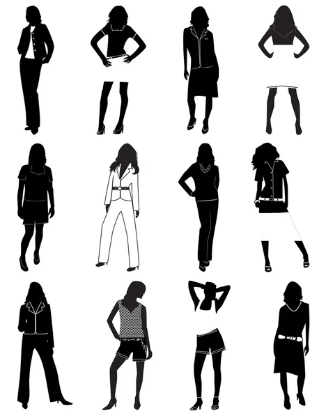Moda kadınlar. vektör çizim — Stok Vektör
