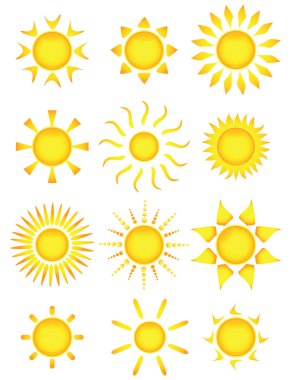 Sun icons clipart