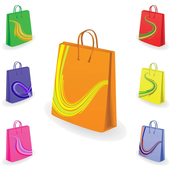 Sammlung von Einkaufstaschen — Stockvektor