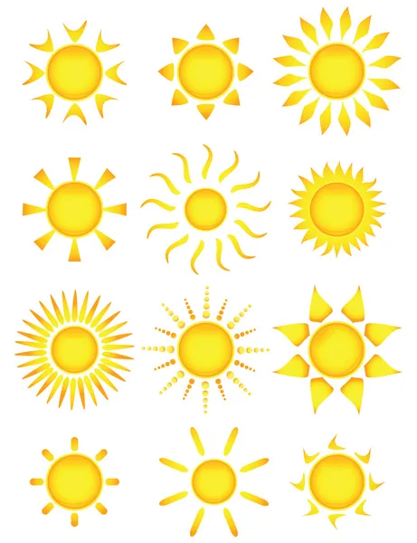 Iconos de sol — Archivo Imágenes Vectoriales