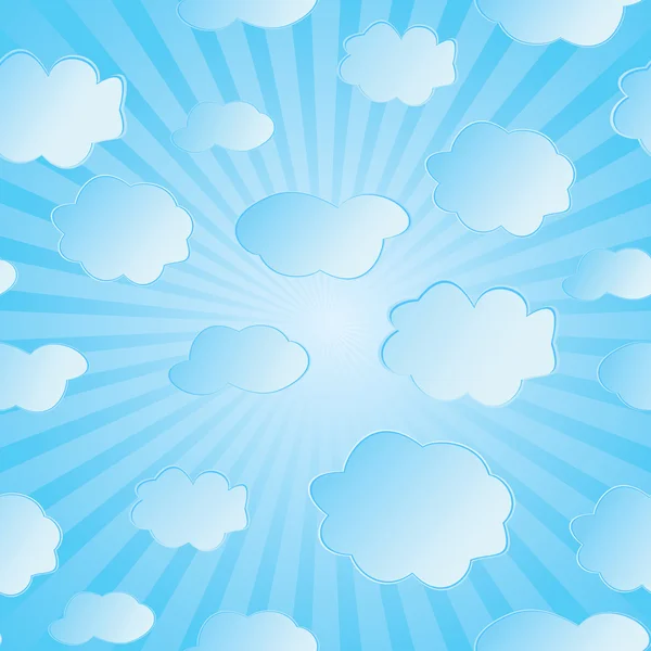 Seamless vector illustration of clouds — Stock Vector