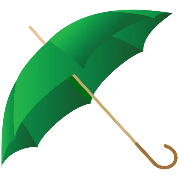 El paraguas verde representado — Vector de stock