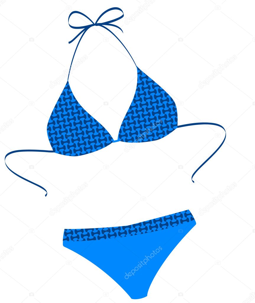 The isolated bathing suit on a white