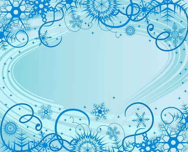 蓝色冬季的帧。矢量插画 — 图库矢量图片