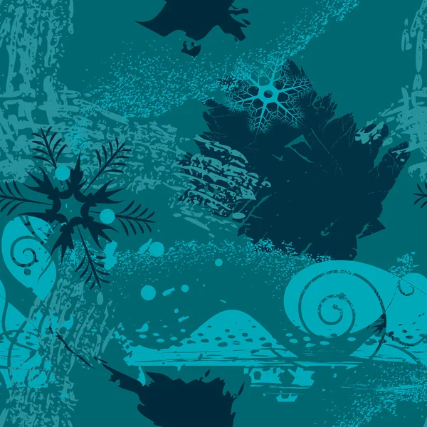 Fond grunge avec flocons de neige — Image vectorielle
