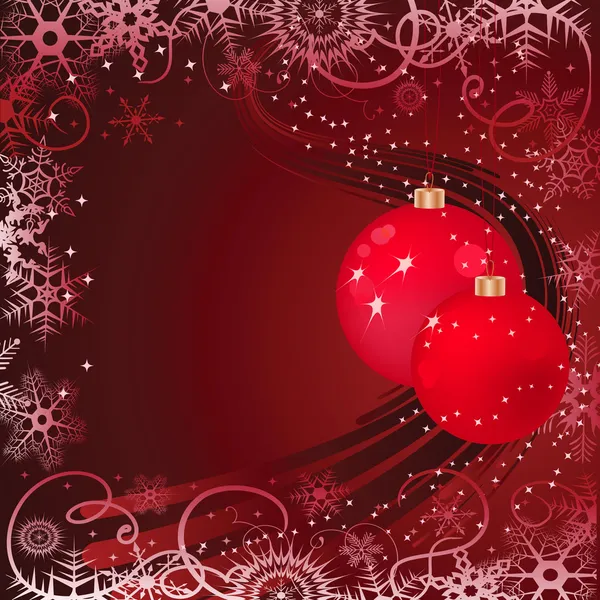 Bola de Navidad sobre fondo rojo — Vector de stock