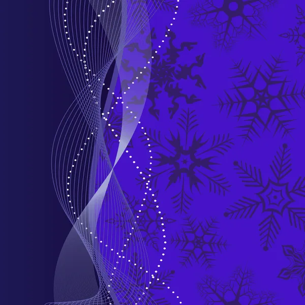 Blauwe achtergrond met sneeuwvlokken — Stockvector