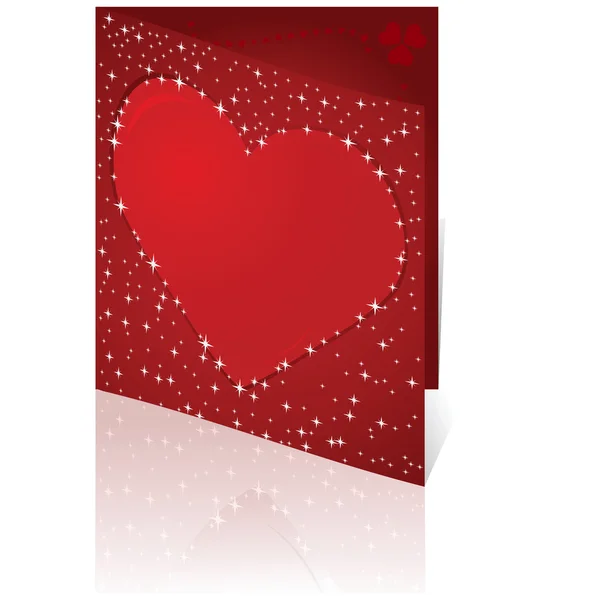 Карточка с красным сердцем — стоковый вектор