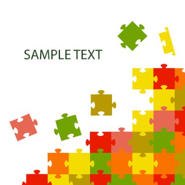 Multi-coloured puzzles clipart