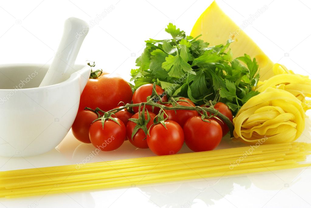 Few raw ingredients for making pasta — Stock Photo © marivlada #1140582