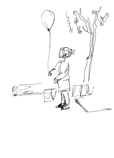 Bir mermer ile bir parkta yürümek — Stok fotoğraf