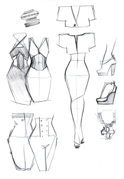 Fashion sketch — Stock Photo, Image
