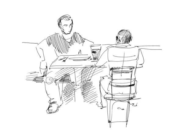 Ludziki w kawiarni — Zdjęcie stockowe