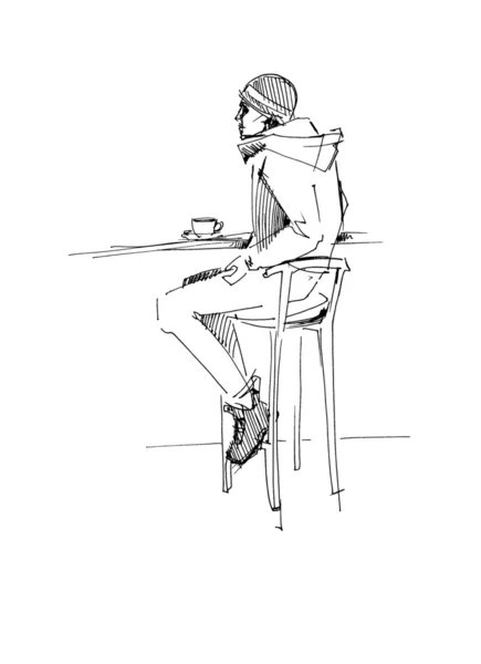 Chlapík na stoličku — Stock fotografie