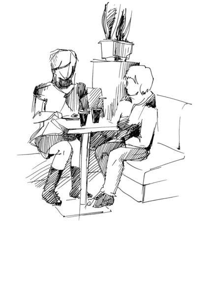 Zwei Jugendliche am Tisch — Stockfoto