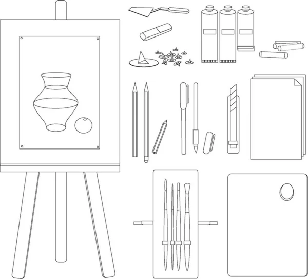 stock vector Attributes of artist