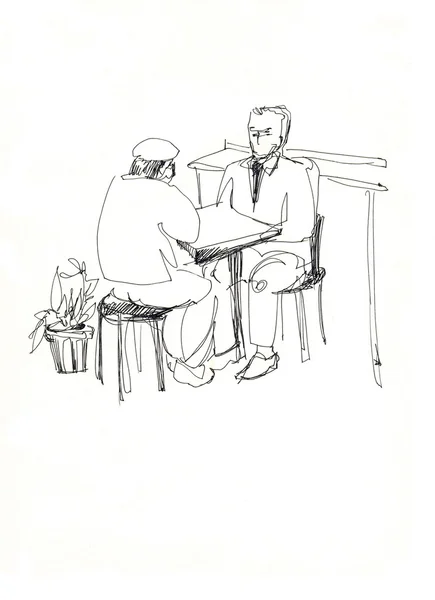 Companheiros se comunicam na mesa — Fotografia de Stock