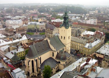 Aerial view of Latin Cathedral clipart
