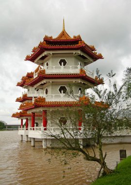 Twin pagoda in Chinese garden, Singapore clipart