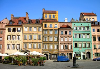 Colourful buildings in Warsaw clipart