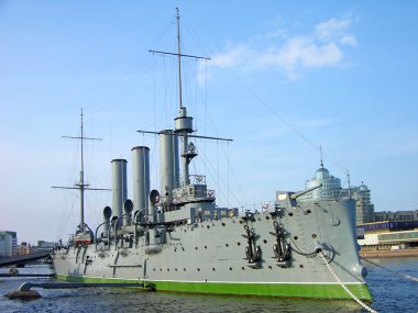 Aurora cruiser museum in St.Petersburg clipart