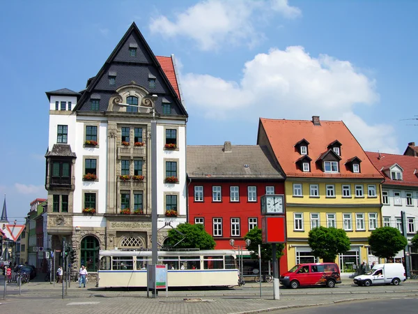 Renkli evler Erfurt, Almanya — Stok fotoğraf