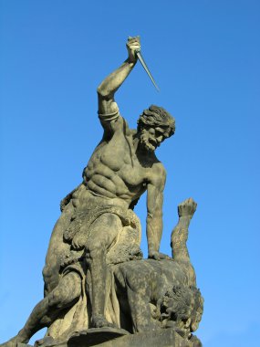Battling Titan near the Prague Castle clipart