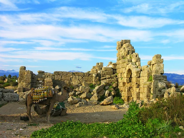 Ruinas de la antigua ciudad, Side — Foto de Stock