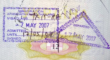 Thailand visa passport stamps clipart