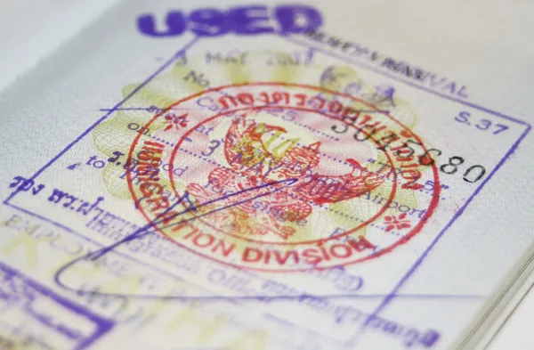Паспорт с визой в Таиланд — стоковое фото