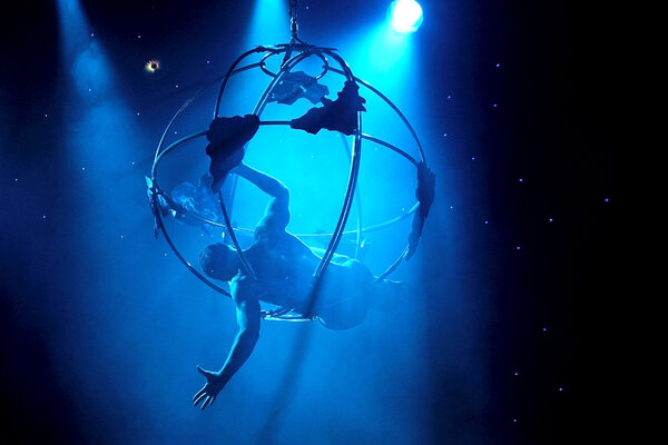 Aerialist shows acrobatic feats
