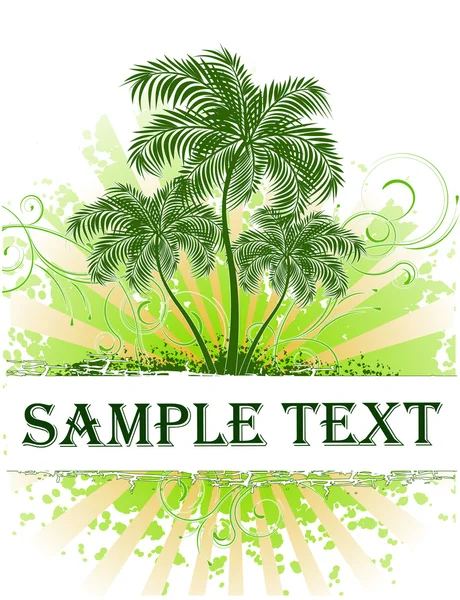Palmier et bannière — Image vectorielle