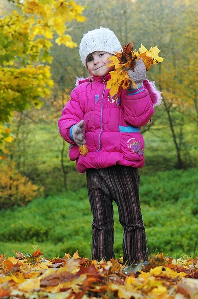 Children on autumn walk — Stock Photo, Image