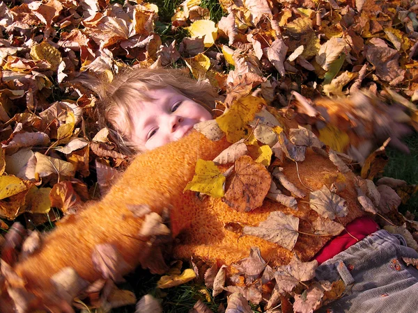 Kinder auf Herbstwanderung — Stockfoto