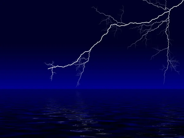 Ocean, burza z piorunami — Zdjęcie stockowe