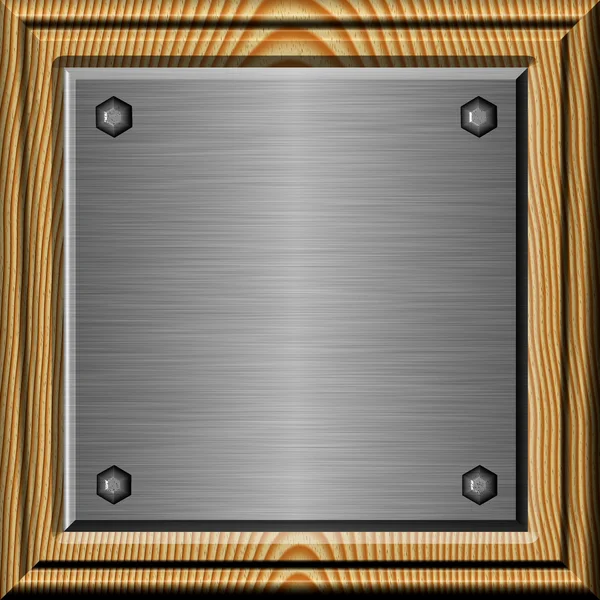 Placa de metal emoldurado — Fotografia de Stock