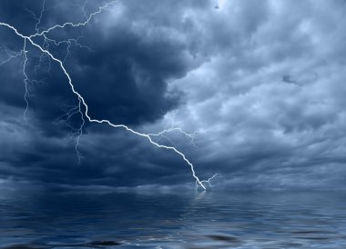 Ocean thunderstorm A clipart