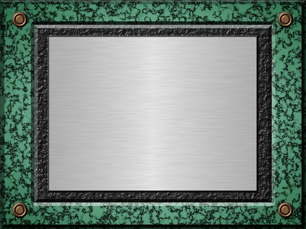 Placa de metal de mármore — Fotografia de Stock