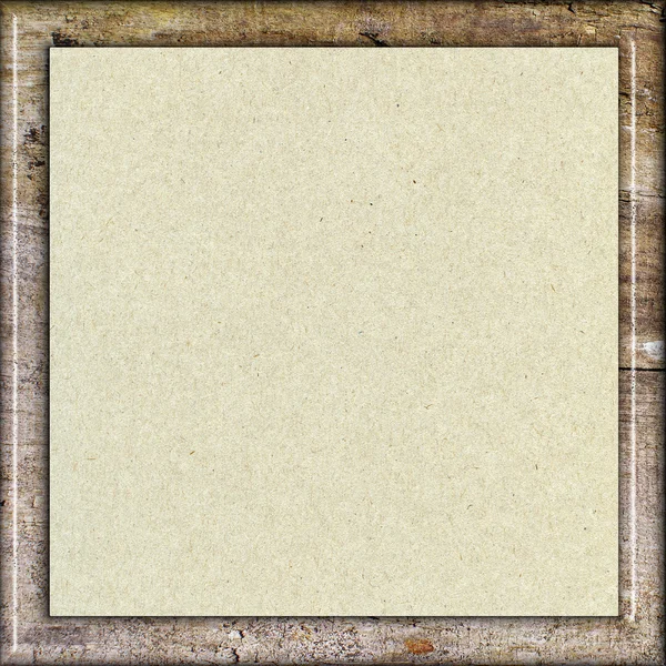 Papier in houten frame — Stockfoto