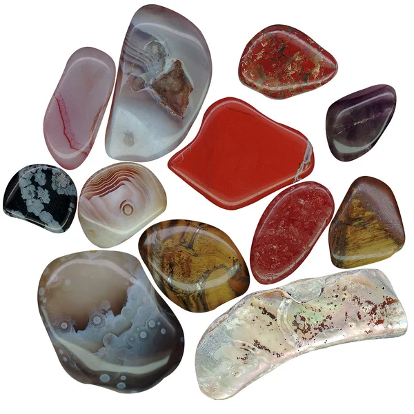 Semi-precious stones isolated — Stock Photo, Image
