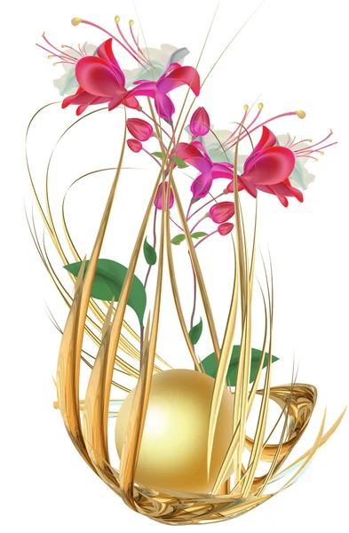 Konstnärligt blomma skål — Stockfoto