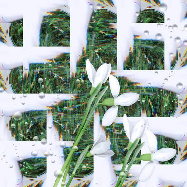 Wildblumen unter dem Schnee. — Stockfoto