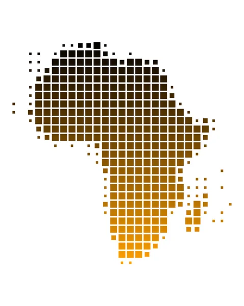 Karta över Afrika i rutor med brun grad — Stockfoto