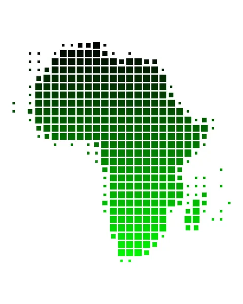 Carte de l'Afrique en carrés avec un diplôme vert — Photo